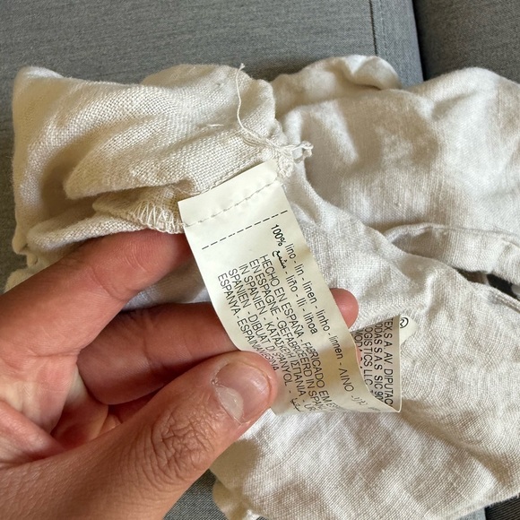 Zara Kids 100% Linen Beige Ruffle Strap Baby Romper Size 3-4 Years - Picture 6 of 10